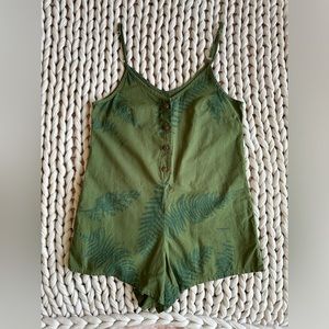 Kealopiko Aéo Romper fern print green blue NEW size M